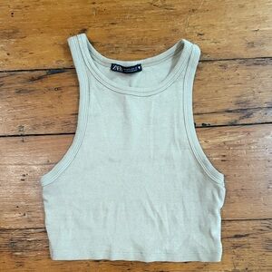 Zara Light Beige Crop Top